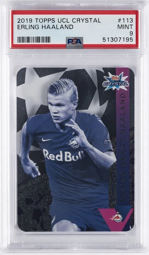 2019 TOPPS CHAMPIONS LEAGUE CRYSTAL #113 ERLING HAALAND ROOKIE RC PSA 9