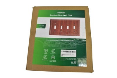 Treewell Bamboo Fiber 3-Gang Toggle Wall Plate Switch Cover Brown TKFP42D 2 Pack