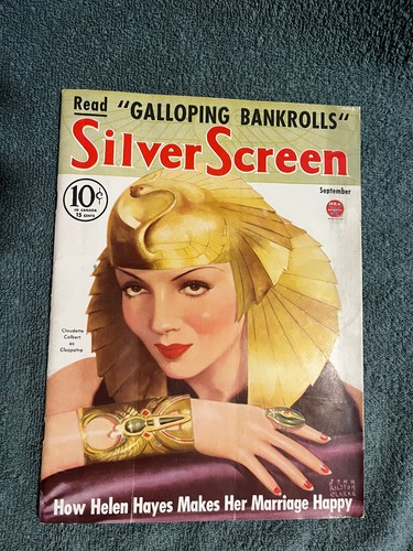 Silver Screen Claudette Colbert as Cleopatra Magazine September 1934