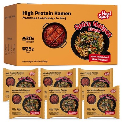 HealSpot High Protein Instant Ramen, 31g Plant Based 2.47 Ounce (Pack of 6)