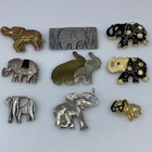 Lot 9 Vintage Now ELELPHANT Collection BROOCH Rhinestone Enamel Costume Jewelry