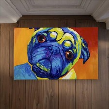 Begin Home Decor CODM2134AFDVM8 21 x 34 in. Curious Pug - Blue Contemporary I...