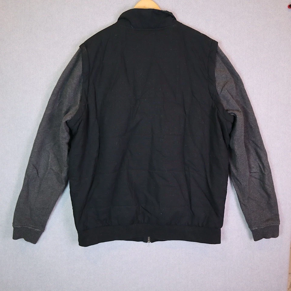 RVCA Mens Sz XXL Puffer Jacket Vest Zip-Up Black Grey Sleeves Pockets Streetwear - Image 2 of 4