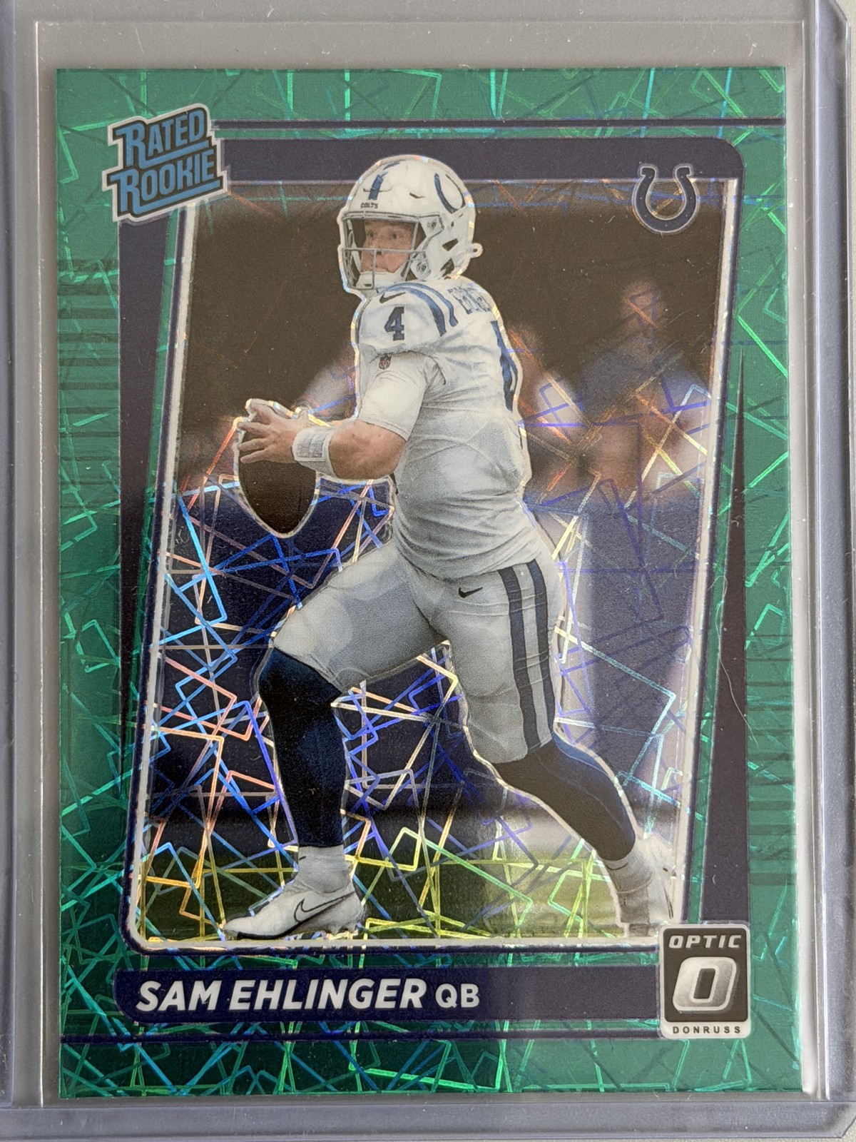 2021 Panini Donruss Optic - Rated Rookie Sam Ehlinger #246 Green Velocity Prizm