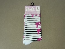 1 Pair Of Mattel  Barbie  Crew Socks, Fits Women  s Shoe Size 9-13, New With Tags