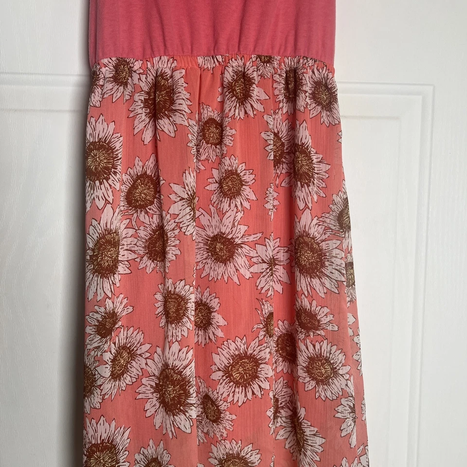 Светло-розовый цветочный подсолнух Summer высоты низкого платье, девочек размер 14 - Изображение 3 из 4