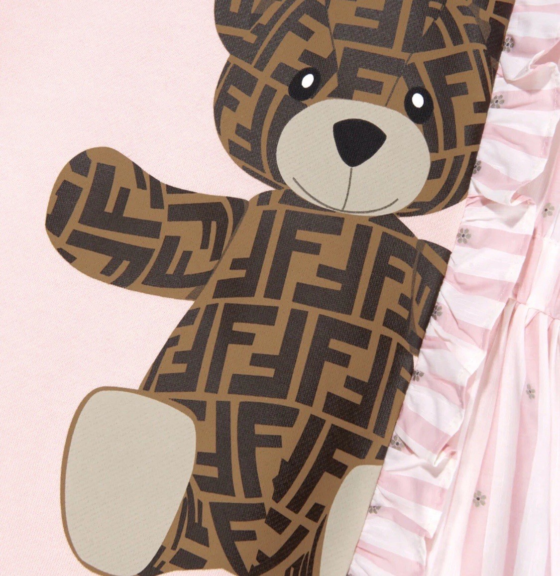 FENDI dress girls double fabric bear pink age 8 years RRP £580 image 3