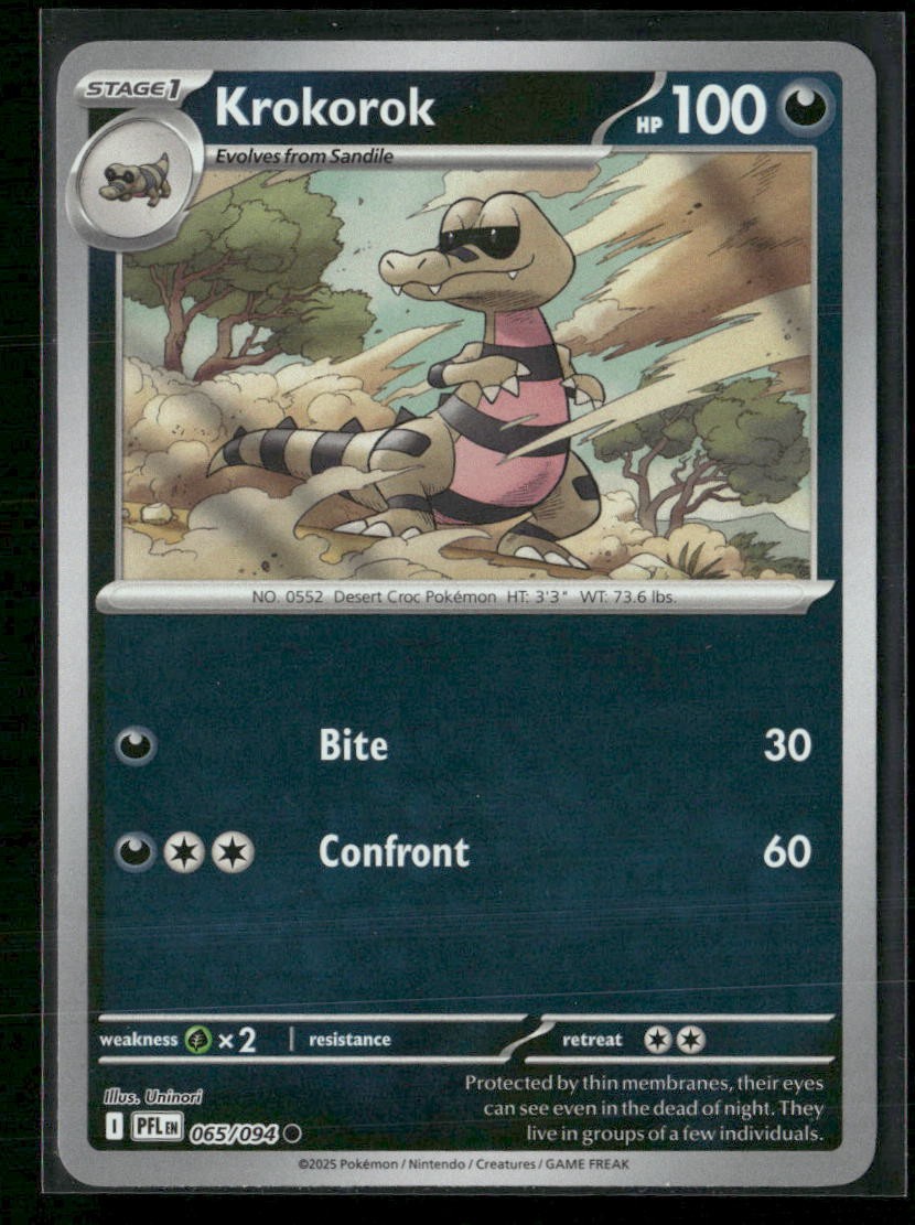 Krokorok ME02: Phantasmal Flames 065/094 Reverse Holo NM