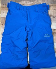 L.L. Bean Youth Size 5-6 Blue Insulated Snow Pants With Adjustable Waist