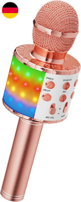 Magic Sing LED Karaoke Mikrofon Kinder, Drahtloses Bluetooth Spielzeug Ab 3-12 J