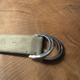 Ralph Lauren Purple Label Gray Suede Equestrian Stirrup Belt Used Sz36 (34)