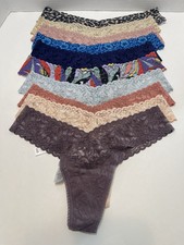 HANKY PANKY LACE LOW RISE THONG SET OF 10 ASSORTED COLORS ONE SIZE