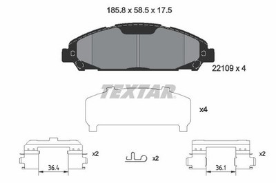 TEXTAR 2210901 Bremsbelagsatz, Scheibenbremse für FORD USA