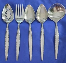 Oneida Community Venetia Stainless Flatware Serving Pieces Hostess Set Lot of 5