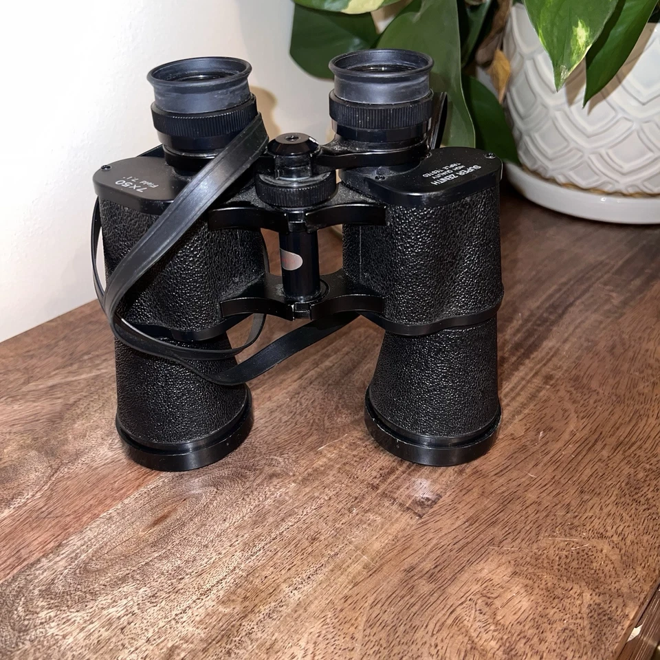 Винтажный полевой бинокль Super Zenith 7 x 50 мм с ремешком и крышками объектива поле 7.1 - Изображение 2 из 4