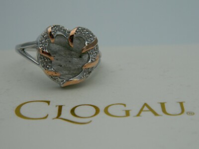 Walisischer Clogau Silber & 9 kt Rotgold Dinas Emrys Ring Größe J, L, M, N, P, Q, R, S