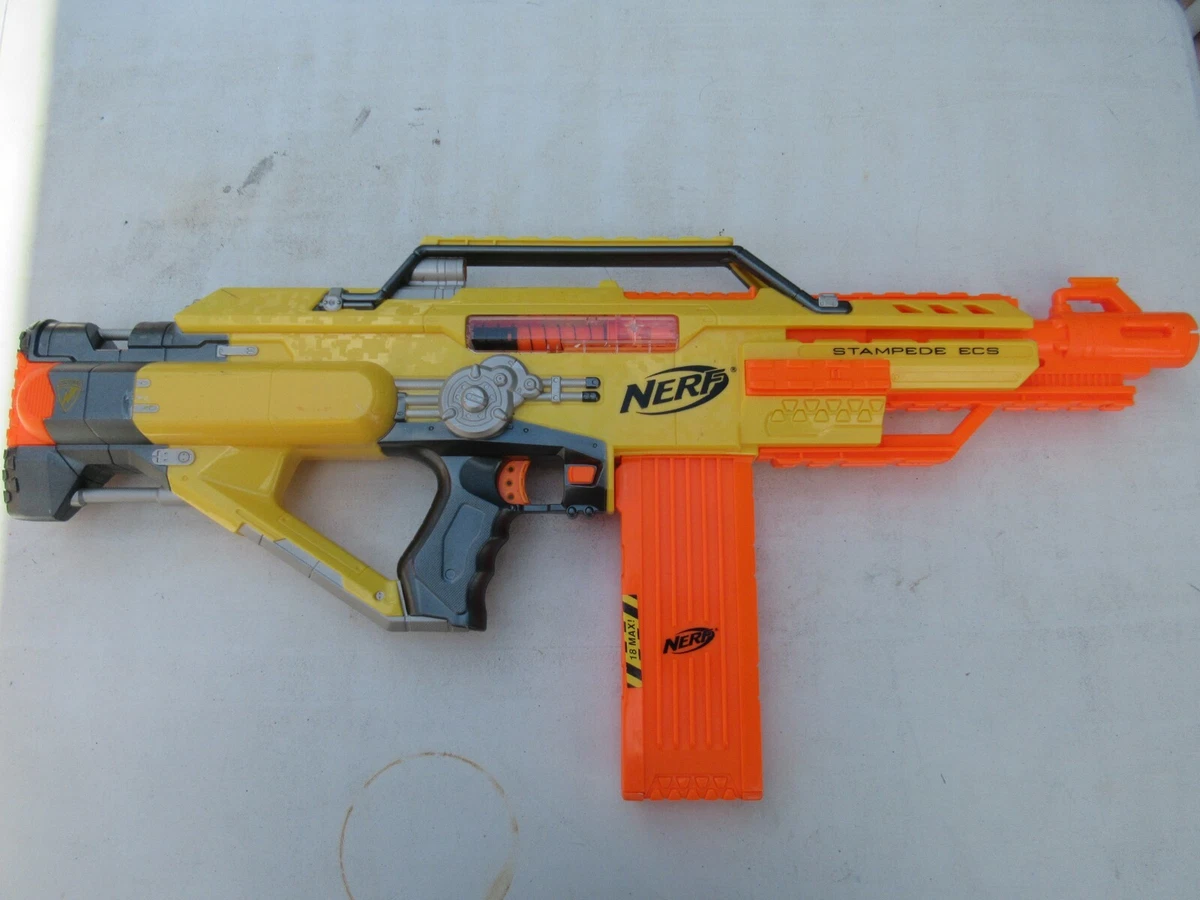 HOT* Nerf Gun N-Strike Elite Stampede ECS Fully-Automatic Blaster F Extra  Clip