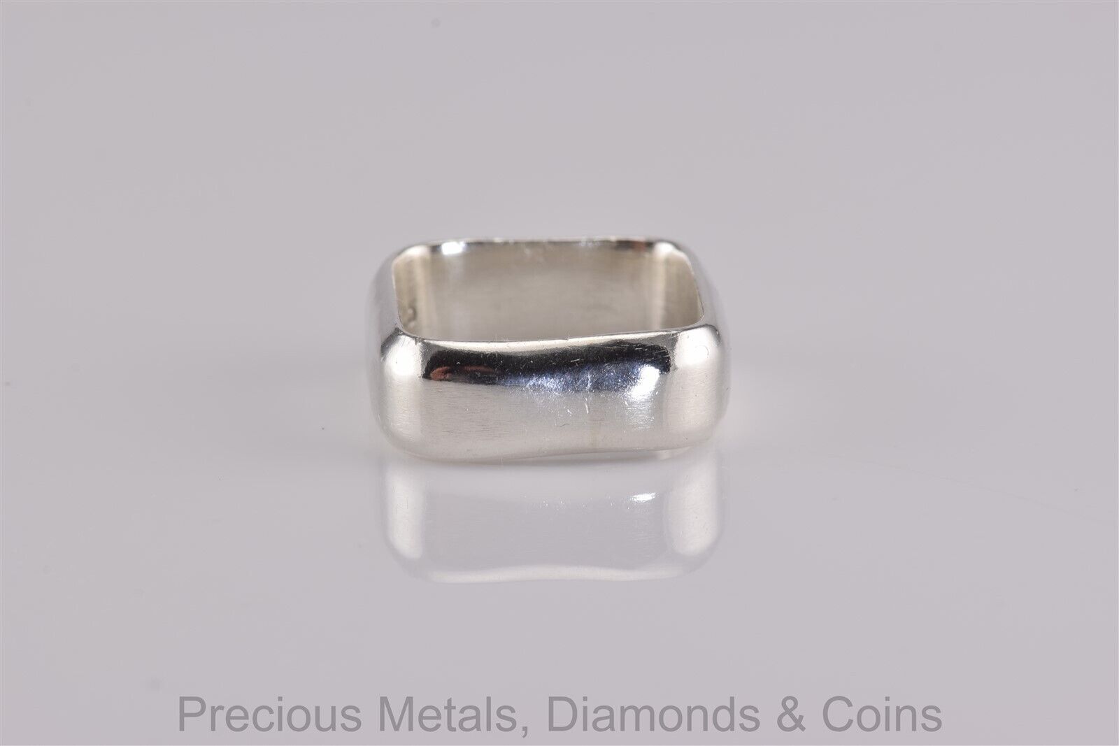 Sterling Silver 7mm Solid Polished Squared Band R… - image 1