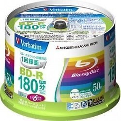 Verbatim Blu ray Disc Blank 6X Speed 25 GB BD-R Printable Spindle VBR130RP50V1