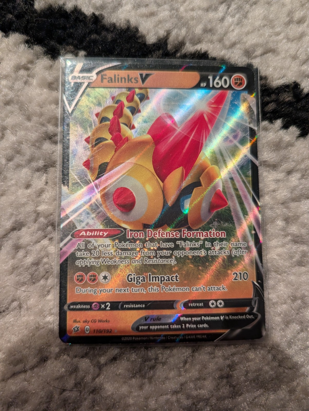 Pokémon TCG Falinks V Rebel Clash 110/192 Holo Ultra Rare