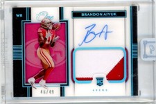 2020 Panini One Football Rookie Patch Auto Blue #127 Brandon Aiyuk #46/49