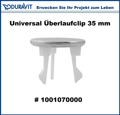 Duravit Universal Ablauf Überlaufclip 35 mm Stopfen - Chrom - 1001070000