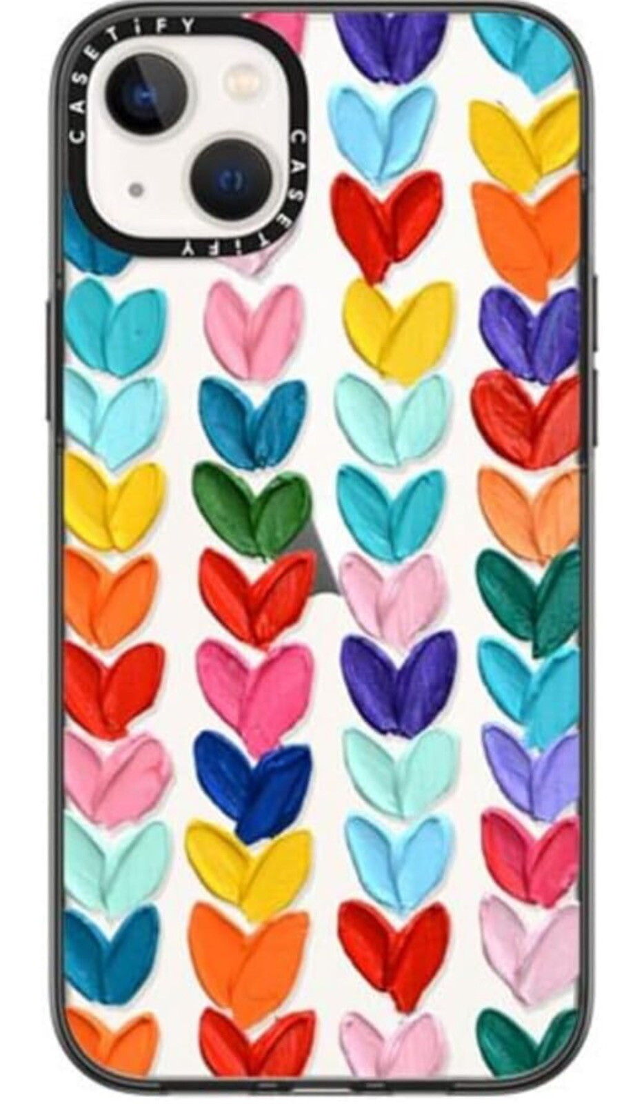 Casetify iPhone 14 Plus Case Polka Dot Hearts Clear Black Military-Grade 6.7 Inch 2X Protection-image