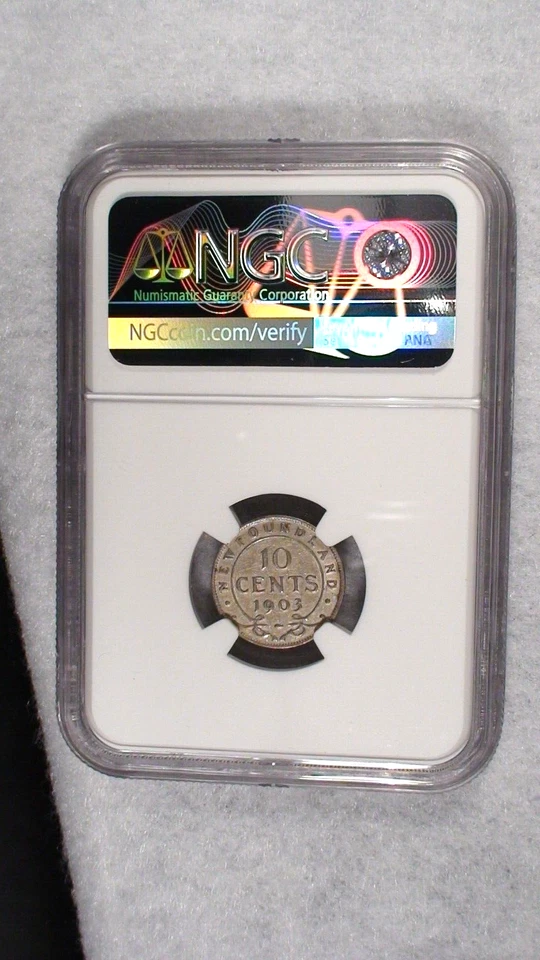 1903 Newfoundland Ten Cents NGC VF35 SILVER 10C Coin PRICED TO SELL NOW! - Image 2 of 4