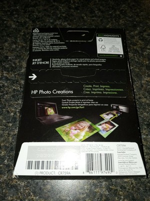 HP Everyday Glossy Photo Paper, 8 mil, 4 x 6, Glossy White, 100