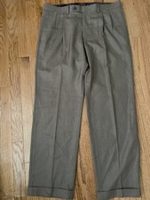 Lauren Ralph Lauren Dress Pants 34x30 Men Pleated Front LRL Brown Cuffed Pleated