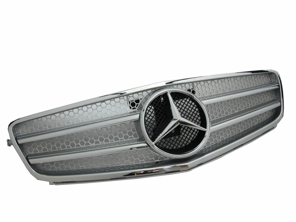 W204 2008-2010 Pre-Facelift parrilla/parrilla 2 aletas cromo/plateado para Mercedes-Benz Foto 3 de 4