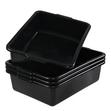IDOTRY 32 L Plastic Rectangle Large Bus Box, Large Commercial Bus Tub, 4-Pack