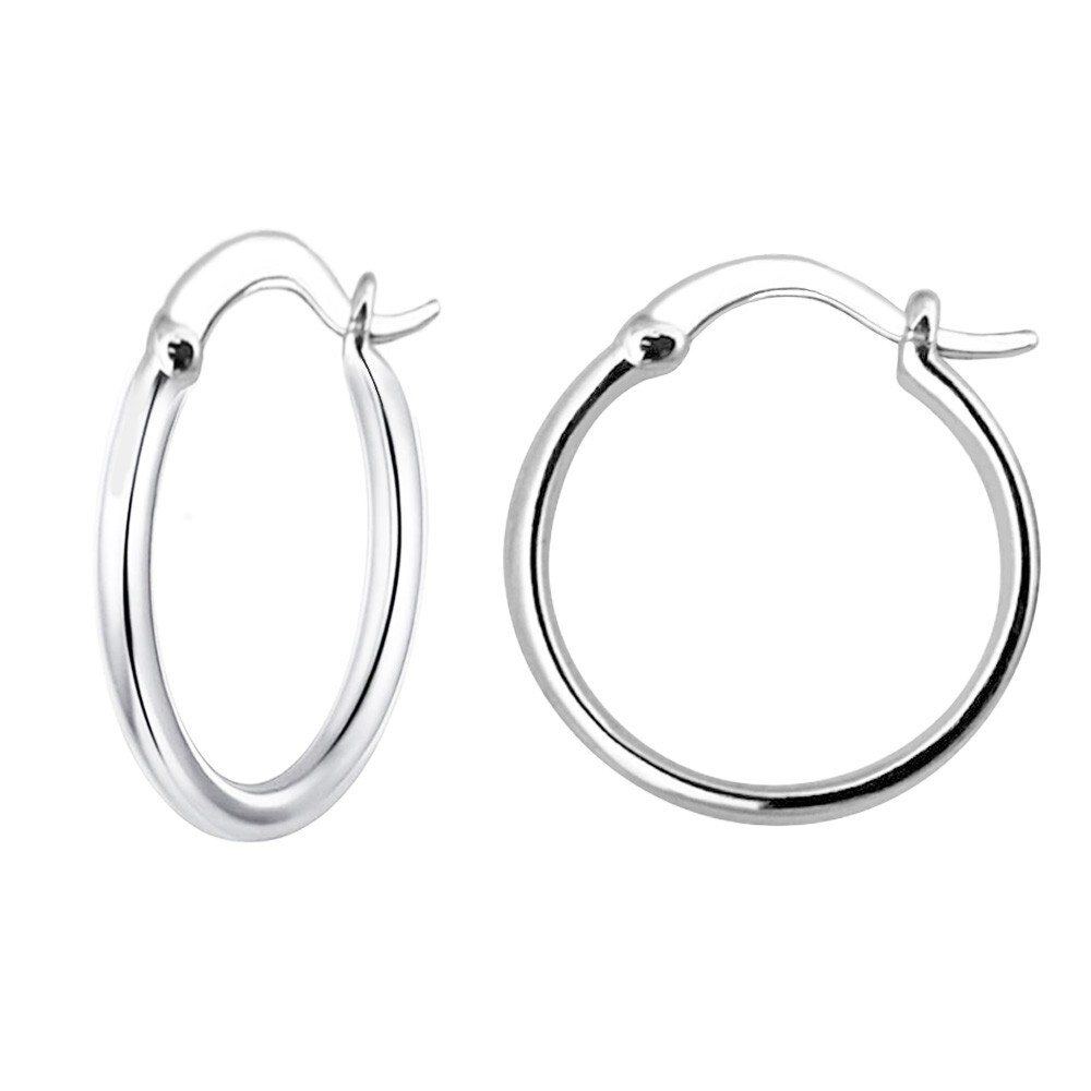 【ARGUE 】SILVER.925 COLNY HOOP PIERCE Crossover Huggie Hoop Earrings - Pair - 925 Sterling Silver
