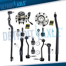 12pc Front Wheel Bearing Hub Kit For 2000-02 Excursion Srw Coarse Thread Wabs