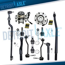 12pc Front Wheel Bearing Hub Kit for 2000-02 Excursion SRW Coarse Thread w/ABS