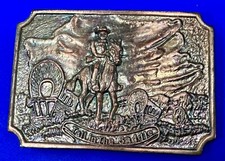 Tall In The Saddle Art Western Horse And Cowboy Way Of Life Vintage Belt Buckle