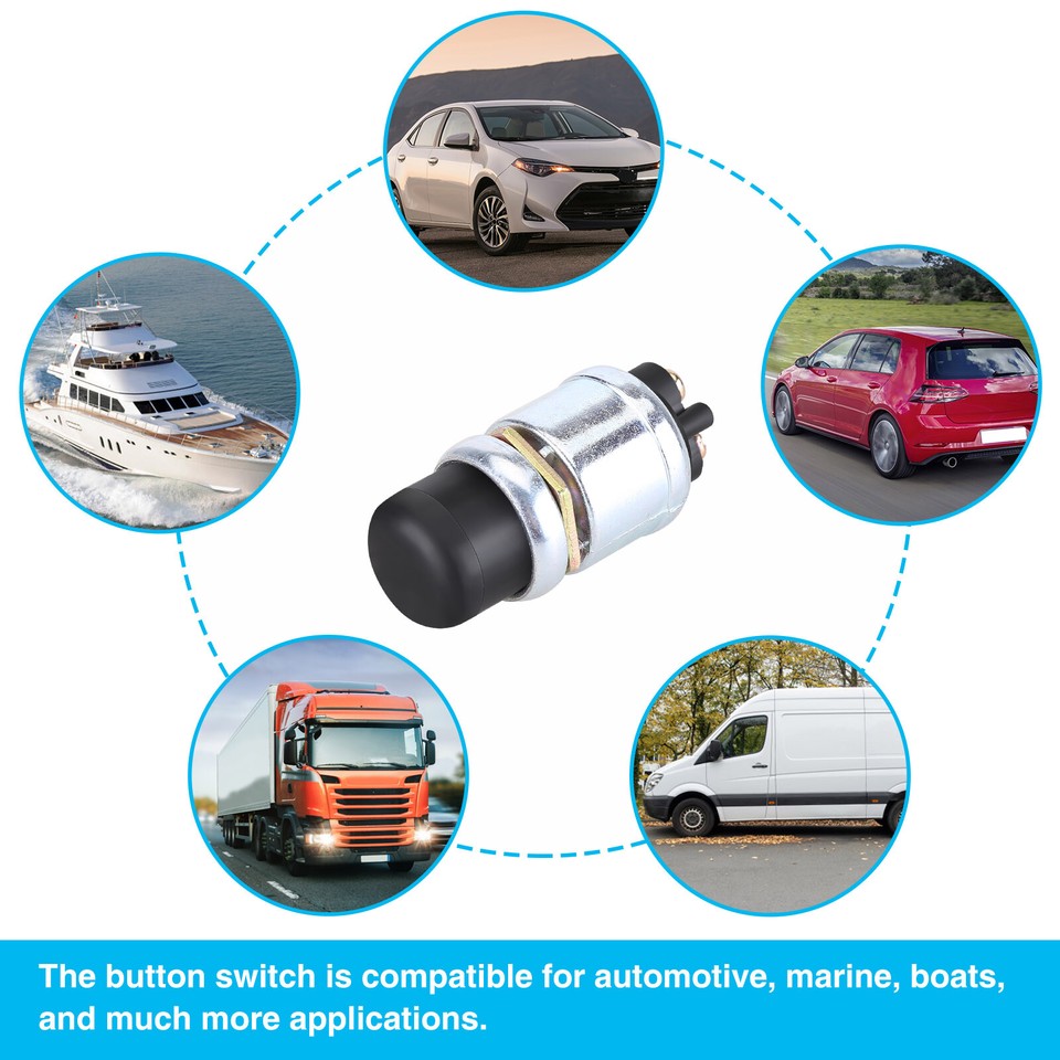 50A 12V DC Push Button Momentary Starter Ignition Switch On-Off SPST ...