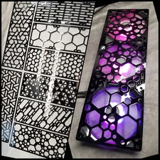 Computer Fan Grill 360mm x 120mm Black Lasercut Acrylic Custom Pc Modding