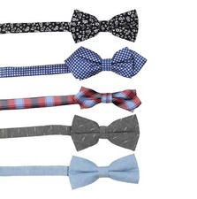 SET OF 5 Mens Classic Fashion Pre-Tie Bow Tie 100 Cotton Poly Linen Silk  13