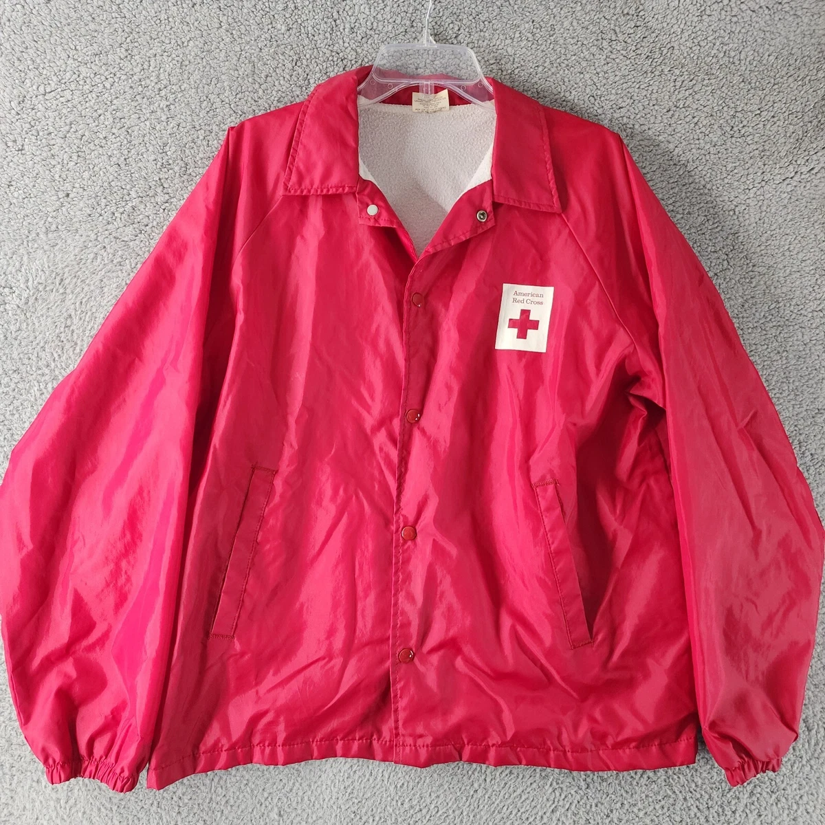 Vintage Auburn Sportswear Red Cross Mens Windbreaker Jacket Size L
