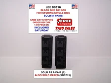 LEE 90616 * LEE BLACK STORAGE BOX FOR SINGLE DIE * TWO (2) PACK * 90616