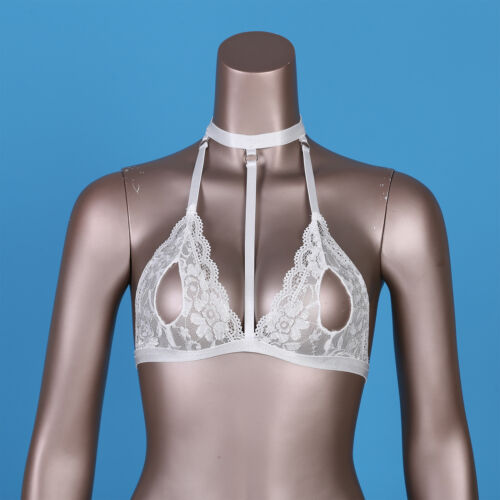 Damen BH Spitze Offen Cup Slips Set Cupless Bügel Regal Tops Nachtwäsche - Bild 11 von 12