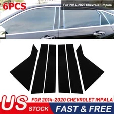 For 2014-2020 Chevrolet Impala Body Pillar Posts Door Window Trim Black 6Pcs/Set