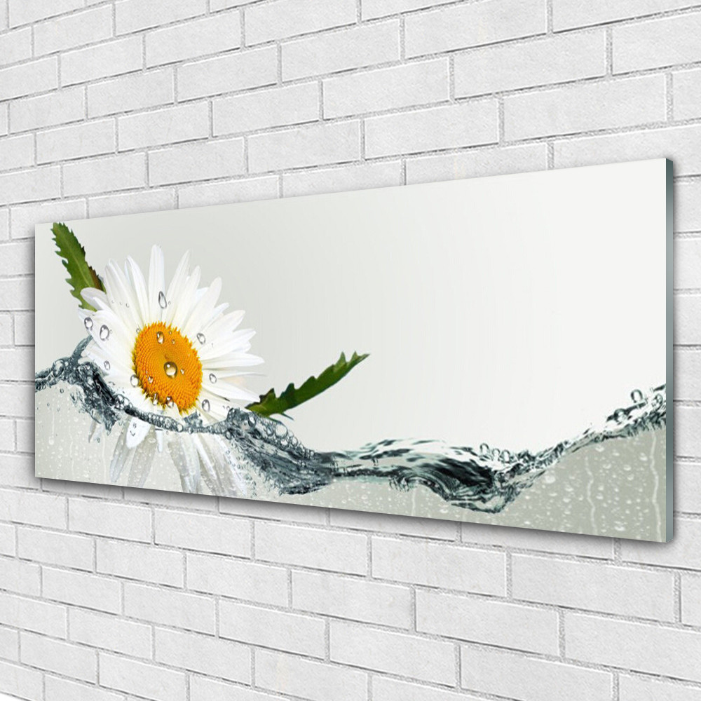 Tableau panoramique en verre trempe Marguerite Eau Tulup au design epure
