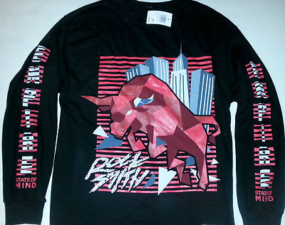 ROCKSMITH LONG SLEEVE CITY EMPIRE BLACK/RAGING RED BULL MENS TEE T-SHIRT