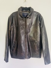 Polo Faux Leather Jacket. Size L. Brown. Slightly Distressed Worn Look. 