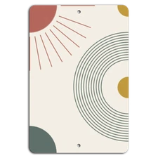 Retro Sunburst & Circle Vibes - Modern Geometric Art