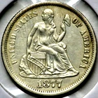 1877-CC Seated Liberty Dime 10 Cents  R1973