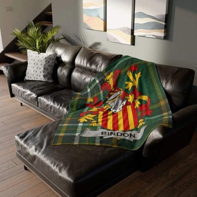 Bindon Surname Coat Of Arms Irish Tartan Blanket