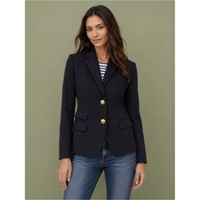 J.Crew Schoolboy Navy Blazer Women's Size 2 Gold Button Preppy Career Jacket